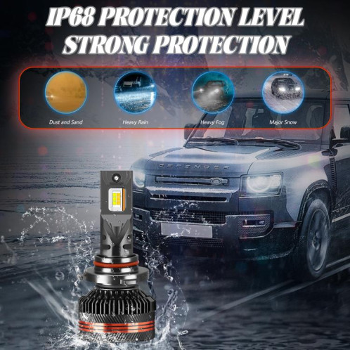 Lot de 2 ampoules LED pour phares de voiture, 60 W, 8 000 lm, 6 000 K, télécommande tricolore, 9005 SH04011333-09